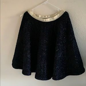 Anthropologie Black Shimmer Circle Skirt